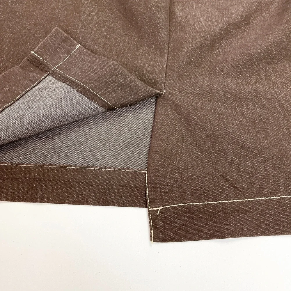 New York Clothing Co‎ Brown Denim Pencil Skirt Womens 12 Stretch Minimalist Y2K